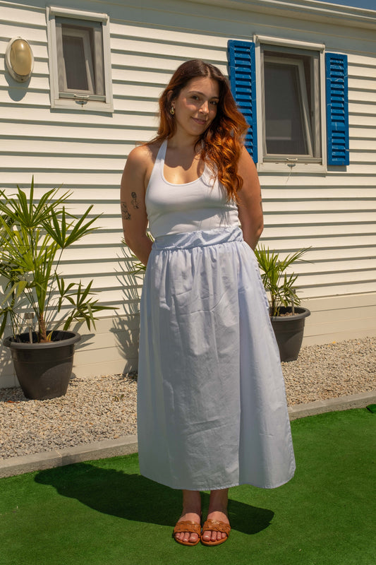Baby Blue Striped Skirt